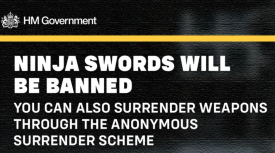 Surrender and claim compensation for your illegal Ninja sword