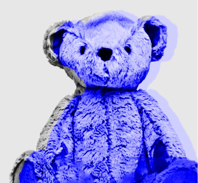 Picture of a blue teddy bear 