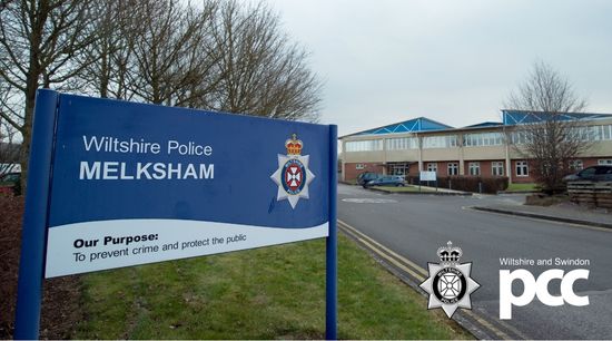 Melksham Police Station sign in front of the station