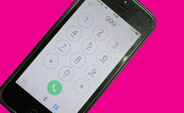 Mobile phone dialing 999 - stay on the line and tell us you're fine