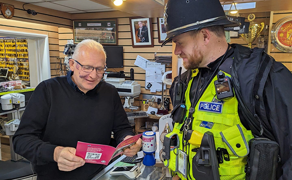 Officers are visiting retail premises across the county to offer advice on preventing shoplifting and how to join Business Watch