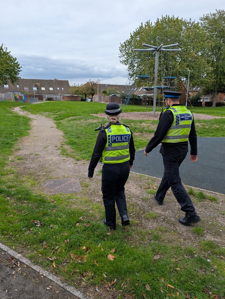 Two officers on patrol in park