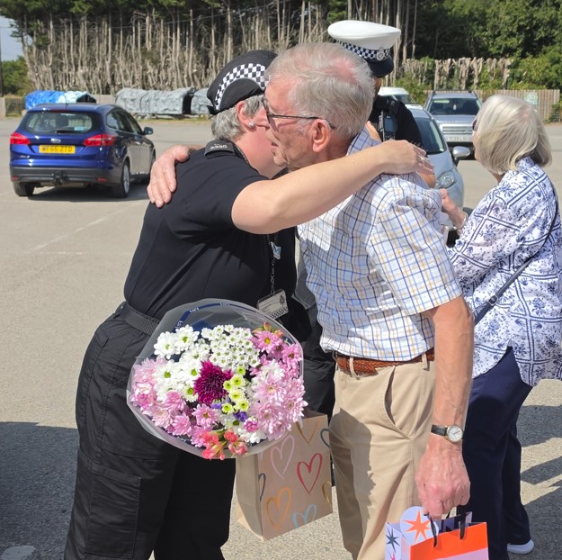 Image of PC Howick and David meeting