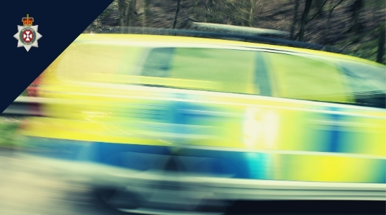 stock image of moving police car