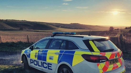 Wiltshire Police car in countryside