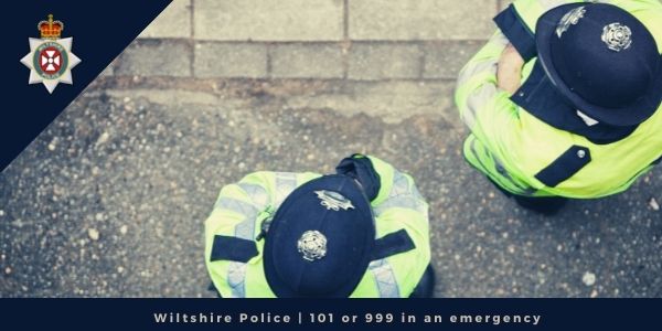 stock image of two police officers taken from above